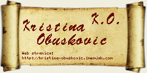 Kristina Obušković vizit kartica